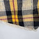 Gimmicks by BKE  Flannel Western Shirt Womens Medium‎ Yellow Blue Plaid Cotton Photo 6