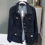 White House | Black Market Denim Utility Jacket Photo 0
