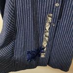 Paparazzi Jean  Stripe navy blue button front dress size m Photo 2