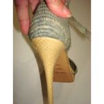 New Womens Ralph Lauren Collection Purple Label Raffia Heels 10.5 Italy Blue Tan Photo 3