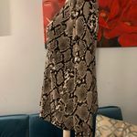 Badgley Mischka  Top L Large Blake Gray Snake Print Shirt Stretch Photo 2