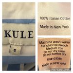 Kule The Keaton Crop Button Down Shirt white & sky blue size small Photo 11
