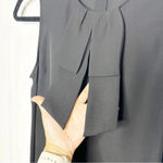 Theory  Turnia Bow Front 100% Silk Blouse Georgette Size Small Elevated Basic‎ Photo 2