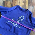 J.Crew  Rope Anchor Boxy Cropped Crewneck Sweatshirt Navy Photo 6