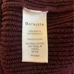 Athleta  Rest Day Crew Neck Sweater Cotton Silk Burgundy Purple Asymmetrical S Photo 8