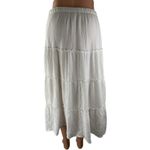 Hollister White Ruffle Tiered Elastic Waist Midi Maxi Flare A-Line Skirt Size S Photo 1