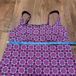 Lands' End Womens Purple Medallion Babydoll Tankini Swim Top Underwire Size 8 Photo 7