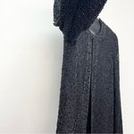 Vintage 90's Marina Beaded Silk Dress Jacket Blazer Size Small Black Photo 3