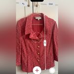 St. John Collection  Vintage Red Pink Blazer with Metallic Gold Accents Size 8 Photo 4