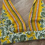 Free People NWOT HALTER CROP TOP SCARF TOP SZ SMALL FLORAL YELLOW GREEN Photo 1