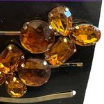 Siman Trio Decoratvie Bobby Pins Rhinestone Amber Color Gold New NIP Photo 2