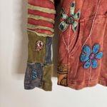 Rising International Jacket Womens Large Red Boho Floral Patchwork Zip Hoodie Photo 3