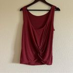 Zyia  Red / Burgundy / Maroon Swirl Low Tie Back Athletic Workout Tank in Small Photo 8