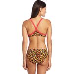 Tyr. Womens Check Diamondfit Workout Bikini Set Drawstring Red Orange XL Photo 1