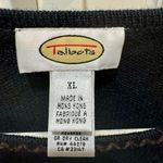 Talbots XL Black Floral Embroidered Sweater Knit Pullover Photo 5