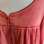 We The Free  Coral Waffle Henley Tunic Top Small Photo 3