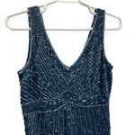 Jkara Embellished Beaded Cocktail Dress 14 Glam Evening Formal Holiday Party Blue Photo 6