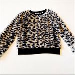 1. State  Eyelash Cheetah Print Cropped Sweater Top Photo 4