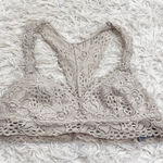 Aerie Lace Floral Racerback Bralette Tan Size Small Photo 0