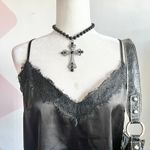 Forever 21 Black Lace Trim Tank Top, Goth Whimsigoth Grunge Indie‎ Sleaze Medium Photo 1