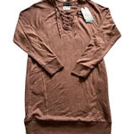 prAna  Cozy‎ Up Teddy Size Large Brown Long Sleeve Shift Sweatshirt Dress Photo 0