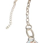 Silver Tone Statement Necklace Adjustable Chain Abstract Oval Links Open Work Photo 2