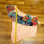Free People  Annka Women’s Medium lyocell Linen One Shoulder Floral Tropical Top Photo 3