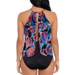 NWT NEW Magicsuit Sonic Blooms Floral Aubrey Halter One Piece Swimsuit Pink 12 Black Photo 3