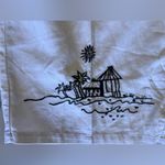 Palm Grove Women's 2X Beige Palm Flower Printed Pull On Cropped Pants Wide Leg Tan Photo 7