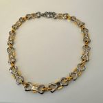 silver and gold tone bow necklace Photo 2