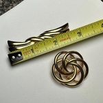 Trifari Napier /  Lot Of 2 Signed Gold Tone Metal Brooch Pin Photo 2