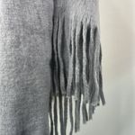 Steve Madden  Rectangular Oversized Gray Fringed Scarf Photo 3