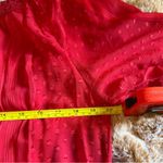 Figueroa & Flower Red Polka Dot Sheer Blouse by Free People size L Size L Photo 5