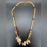 Wooden Beaded And Sea Shell Necklace Tribal Island Jewelry Brown Photo 2