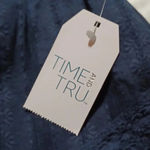 Time & Tru navy blue 100% Cotton skirt NWT Size M Photo 2