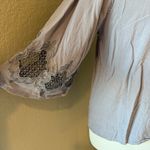 Doe & Rae  Lavender Blouse with Embroidered Sleeves Medium Photo 2