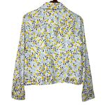 Cynthia Rowley  Linen Jacket S‎ Daisy Print Powder Blue Lightweight Pockets $198 Photo 5