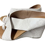 Kenneth Cole Gentle Souls by  White Snake Print Leather Wedge Sandals Size 10 Photo 0