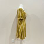 Hem & Thread  Mustard Floral Geometric Boho Mini Dress Size Large Photo 3