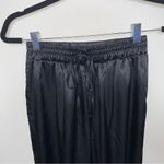 Cozycore Joggers Pants Black Satin Athleisure Loungewear Luxe Look Small Photo 1