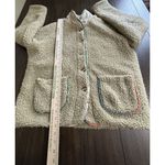 MABLE Coat Womens L Tan Sherpa Fleece Jacket Quilted Lining Paisley Hem Boho Size L Photo 6