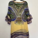 CAbi  Women's XS Multi-Colored Silk Long Tunic Sheer Blouse Shift Dress Cover Up Photo 3