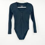 Everlane  Womens Balletcore Pima Cotton Scoop Neck Long‎ Sleeve Henley Bodysuit S Photo 1