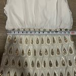 Boohoo White and Gold Sequin Dress Photo 5