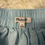 Madewell Pull-On Straight Crop Pants Size 4 Light Blue Linen Blend Photo 5