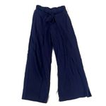 Lulus Always Here For You Navy Blue Tie Front Wide Leg Pants Pull On Ankle XS Photo 4