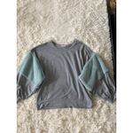 Umgee ‎ USA Gray Top with Faux Fur Sleeves, Women's Relaxed Fit, Stylish Lounge Photo 6