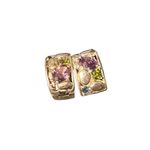 Sterling Silver Authentic Multigem 925  Brilliantly Handcrafted Earrings Huggies Photo 6