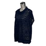 Women’s Navy Blue Open Knit Sheer Tunic Top XL Boho Coastal Beach Cottagecore Photo 2