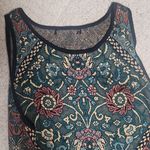 Peruvian Connection  GREEN & MULTICOLORED JACQUARD 100% PIMA COTTON Size XL Photo 7